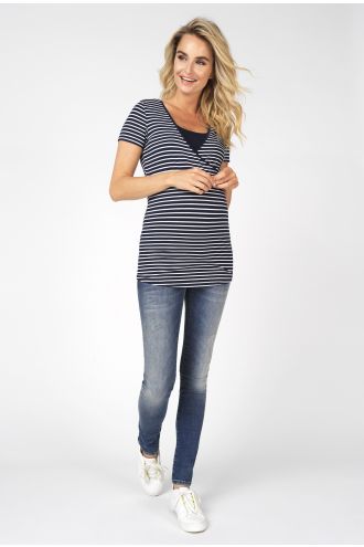 Noppies T-shirt d'allaitement Paris - Night Sky Stripe