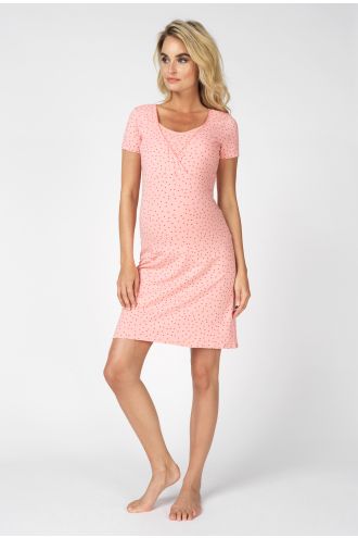 Noppies Still-Nachtkleid Suzy heart - Silver Pink AOP