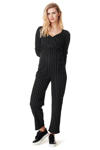 Supermom Jumpsuit Pinstripe - Black Stripe