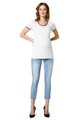 Supermom T-shirt Logo Stripe - Optical White