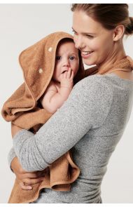 Noppies Baby hooded towel Wearable Clover Terry 110x105 - Indian Tan