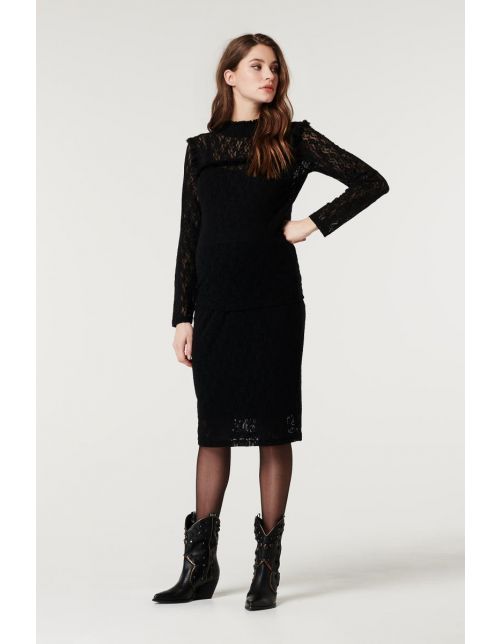 Supermom Blouse Lace - Black
