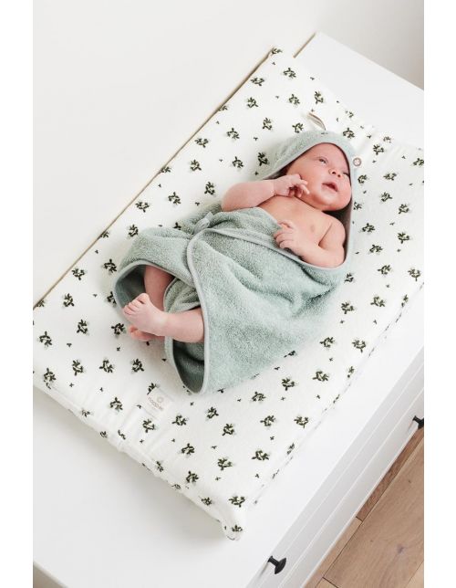 Noppies Newborn wrap towel Clover 72x92 cm - Puritan Gray