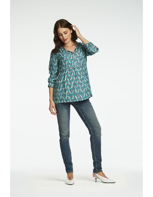 Queen Mum Blouse Cologne - Teal Blue