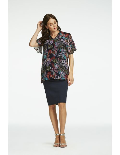Queen Mum Blouse Dublin - Black Iris