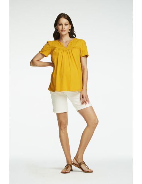 Queen Mum Voedings t-shirt Dalles - Sunflower