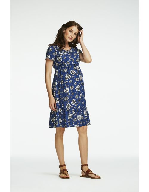 Queen Mum Jurk met voedingsfunctie Beiging - Sodalite Blue