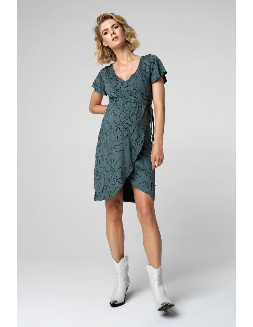 Supermom Jurk met voedingsfunctie Lines Green - Balsam Green