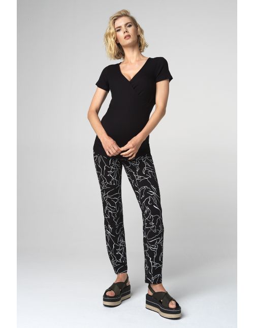 Supermom Casual broek Lines - Black