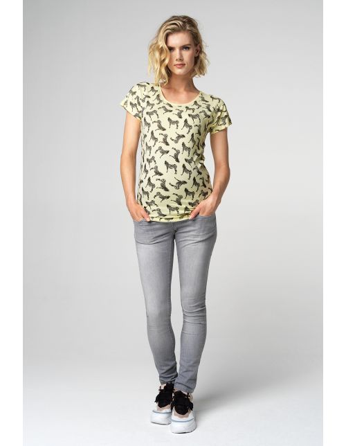 Supermom T-shirt Zebra - Pastel Yellow