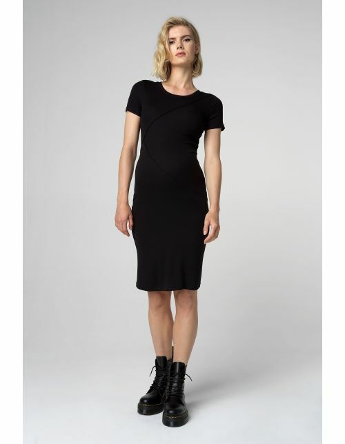 Supermom Dress Rib - Black