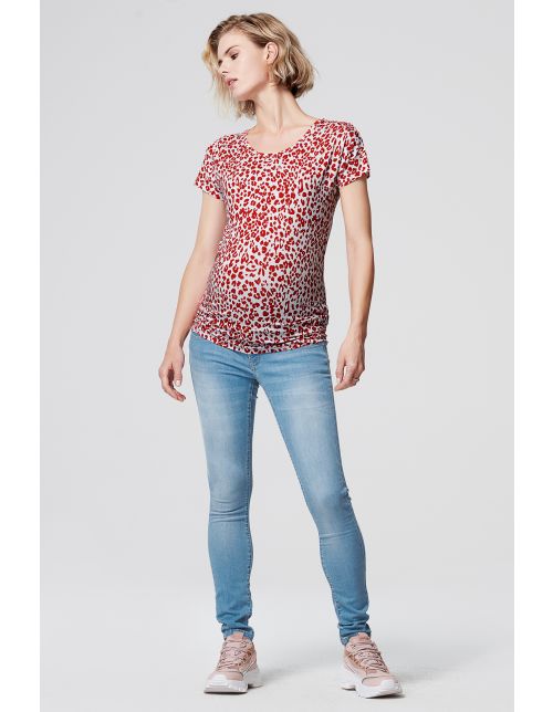 Supermom T-shirt Leopard - Chinese Red
