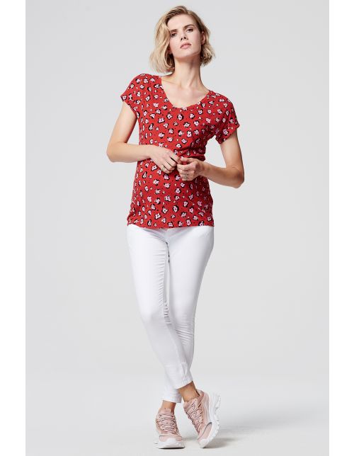 Supermom T-shirt Flower - Chinese Red