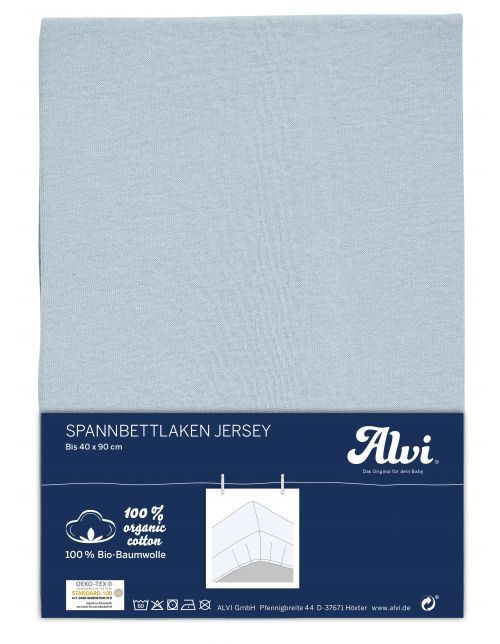 Alvi Cot fitted sheet Organic - Illusion blue