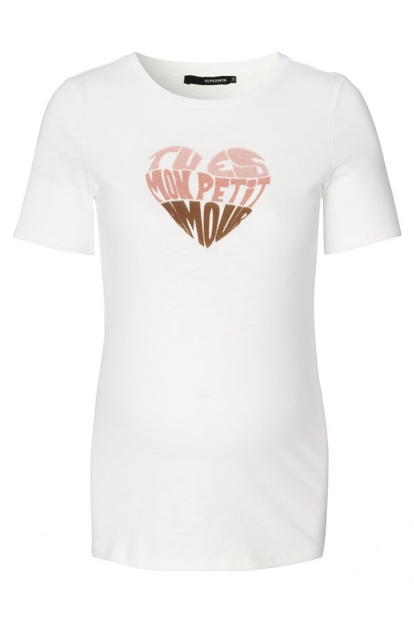 Supermom T-shirt Heart - Marshmallow