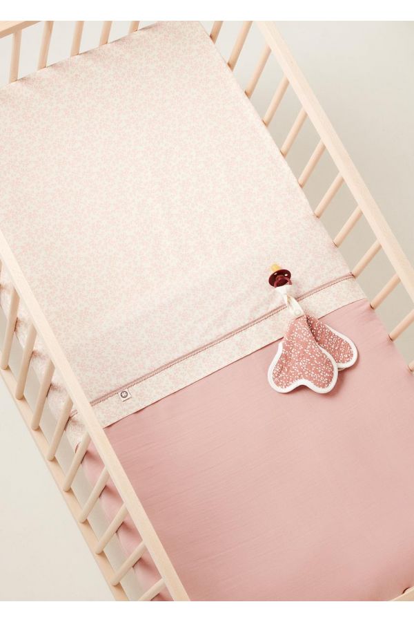 Noppies Draps de lit bébé Botanical cot sheet - Misty Rose