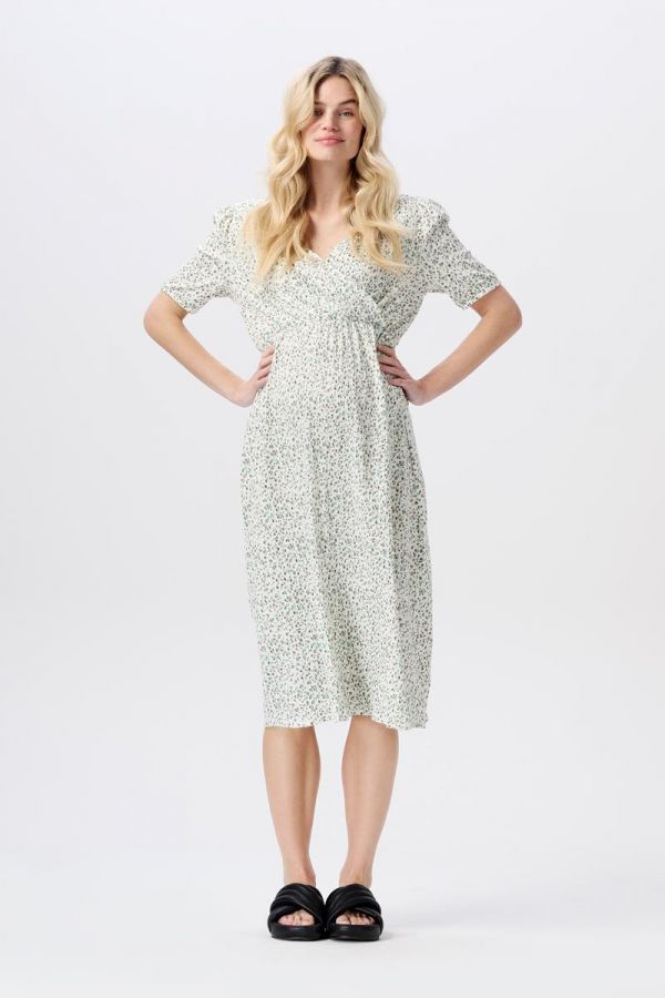 Nursing dress Jaelynn Cream minimal flower