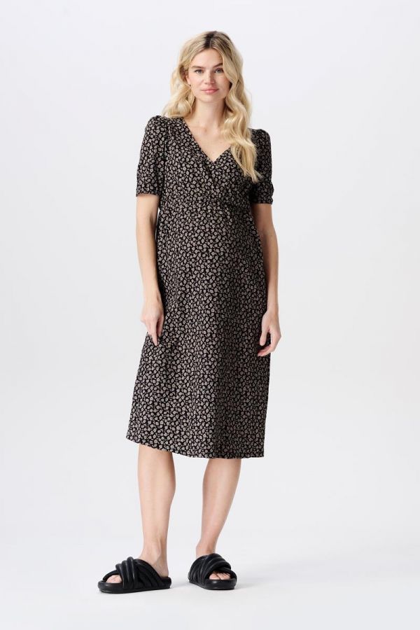 Noppies Nursing dress Jaelynn - Black flower