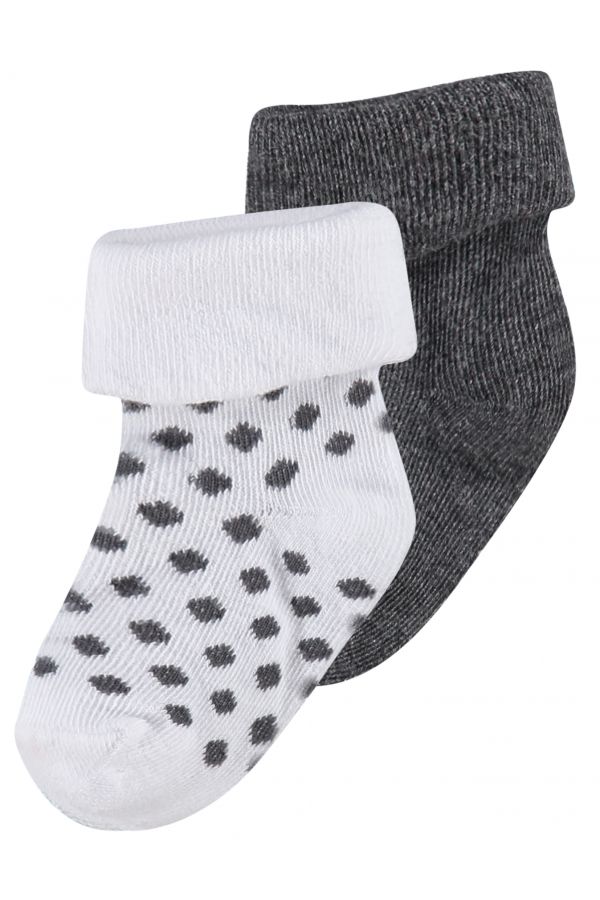 Noppies Sokken (2 paar) Dot - Dark grey melange