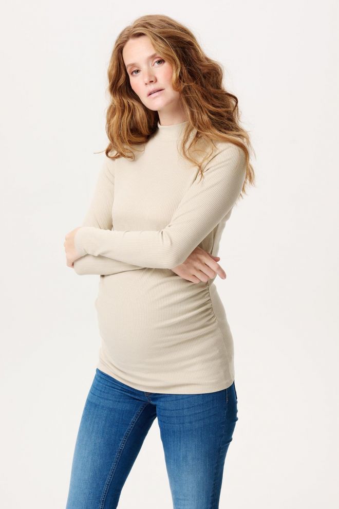 Noppies Maternity Langarmshirt Sira - Light Sand