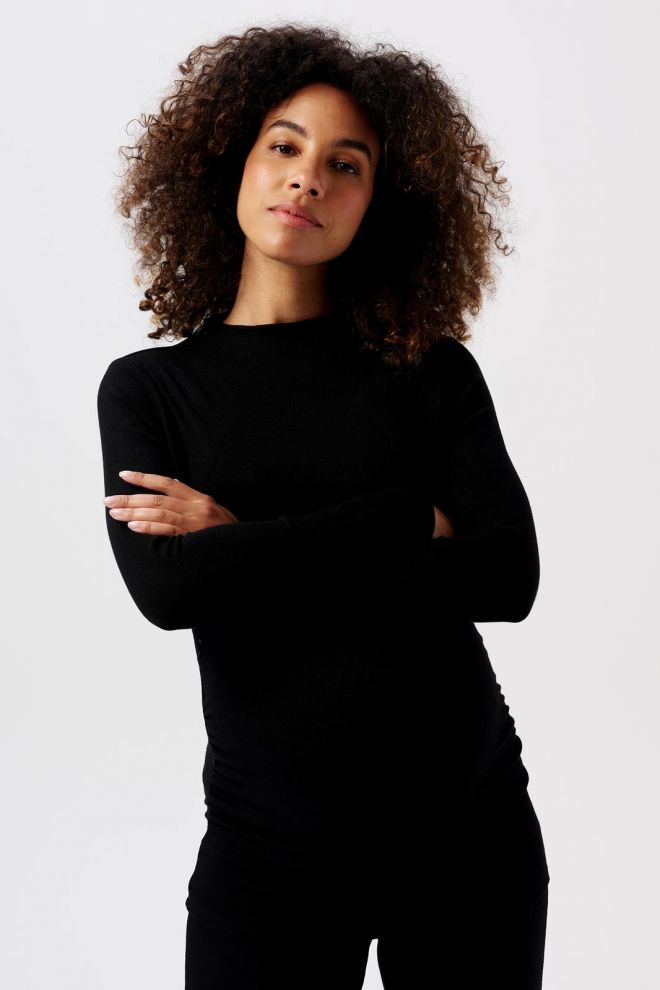 Noppies Maternity T-shirt d'allaitement Rosa - Black