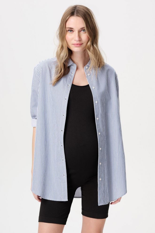 Noppies Maternity Bluse Arles - Gris blue Stripe