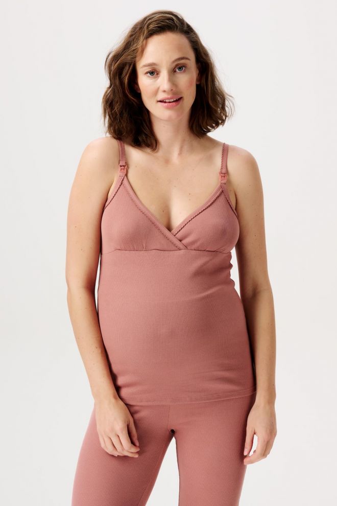 Noppies Maternity Haut de pyjama d'allaitement Maja - Burlwood