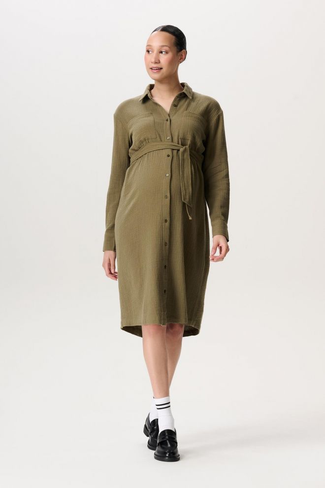 Noppies Maternity Jurk met voedingsfunctie Vejen - Dark Olive