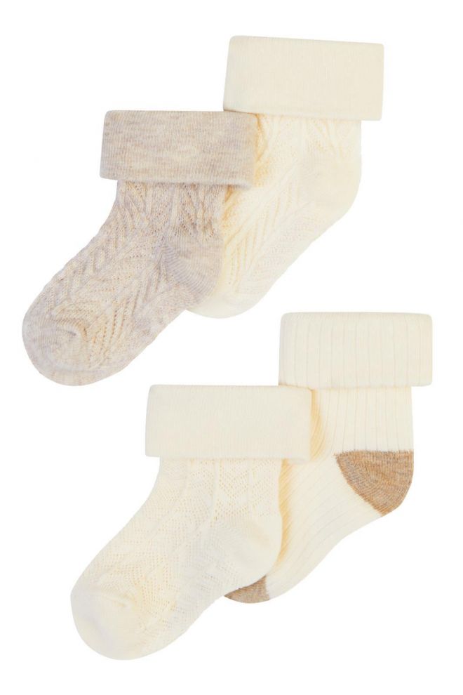 Noppies Baby Socks (4 pairs) Girls Socks 4-pack C - Oatmeal Melange