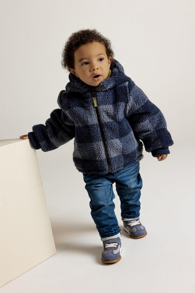 Noppies Baby Winterjas Omachi - Reversible - Check Pattern - Blue
