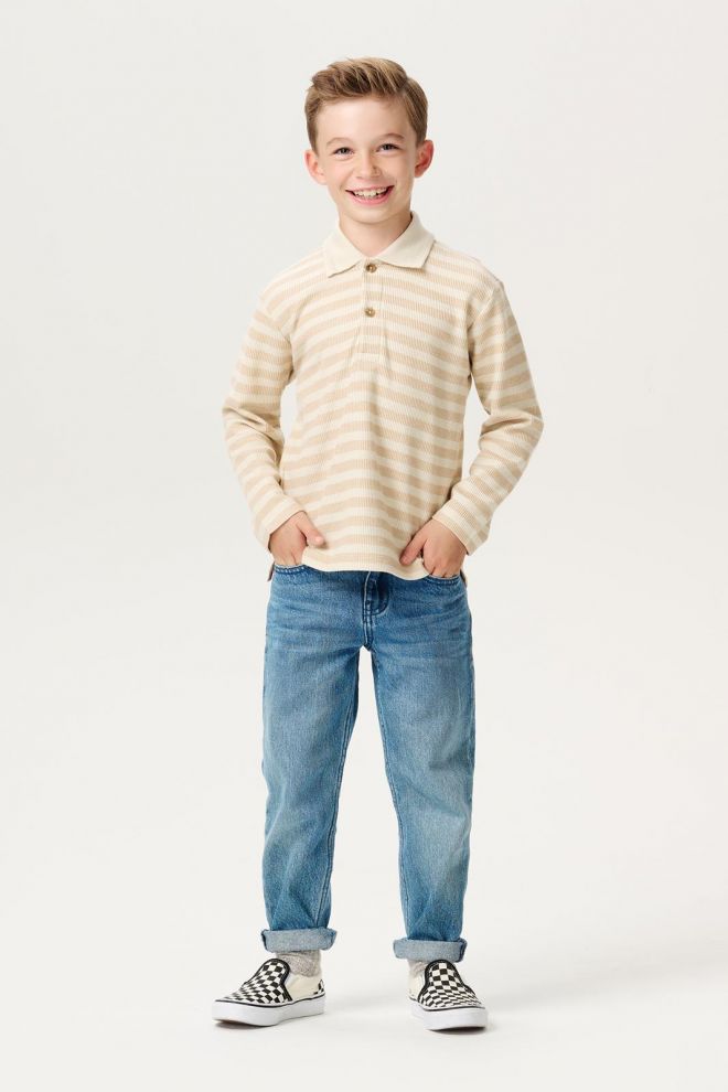 Noppies Kids Poloshirt Lucas - Stripe pattern Sand/Nude