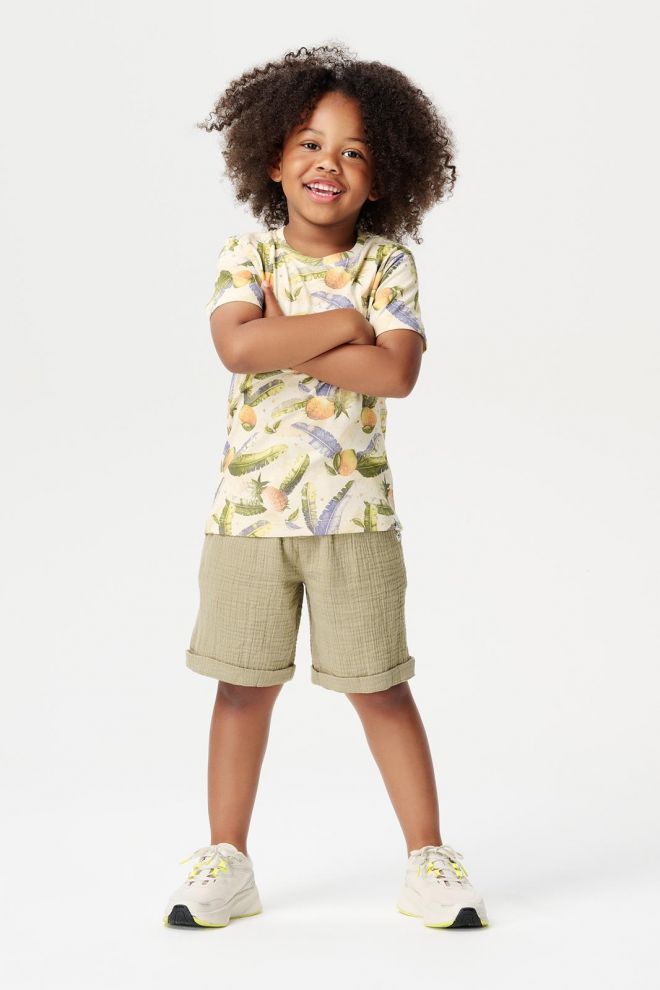 Noppies Kids T-shirt Lonoke - Tropical pattern Off white