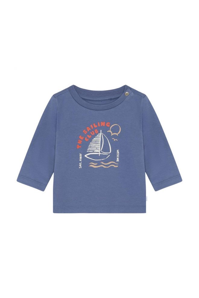 Noppies Baby Longsleeve - backprint - Gray Blue