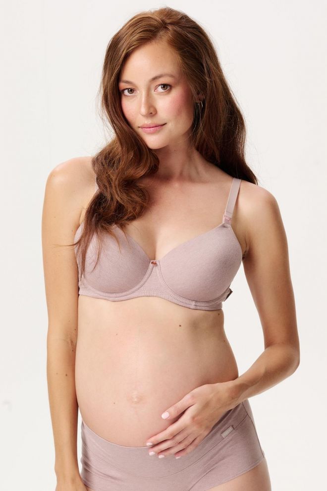 Noppies Maternity Gepolsterter Still-BH Cotton Melange - Bark Melange