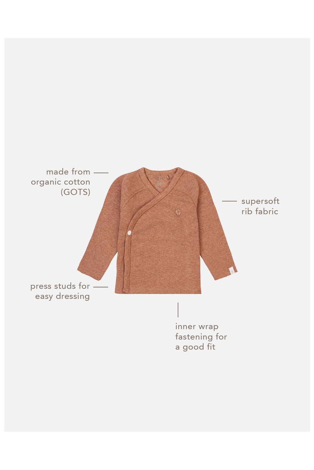 Noppies Baby Langarmshirt Nanyuki - Cafe Au Lait Melange