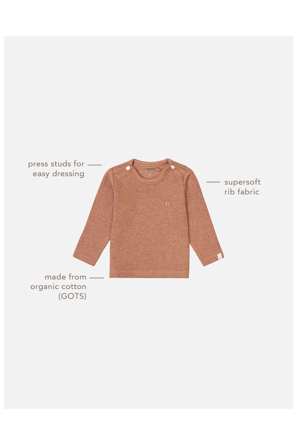 Noppies Baby Longsleeve Natal - Cafe Au Lait Melange