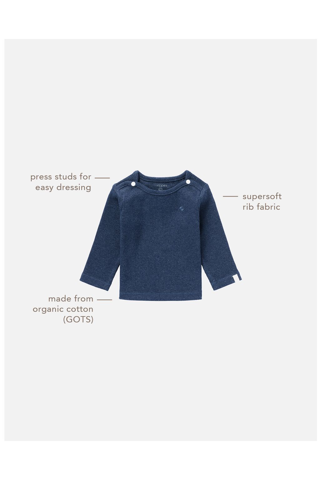 Noppies Baby Langarmshirt Natal - Navy Melange