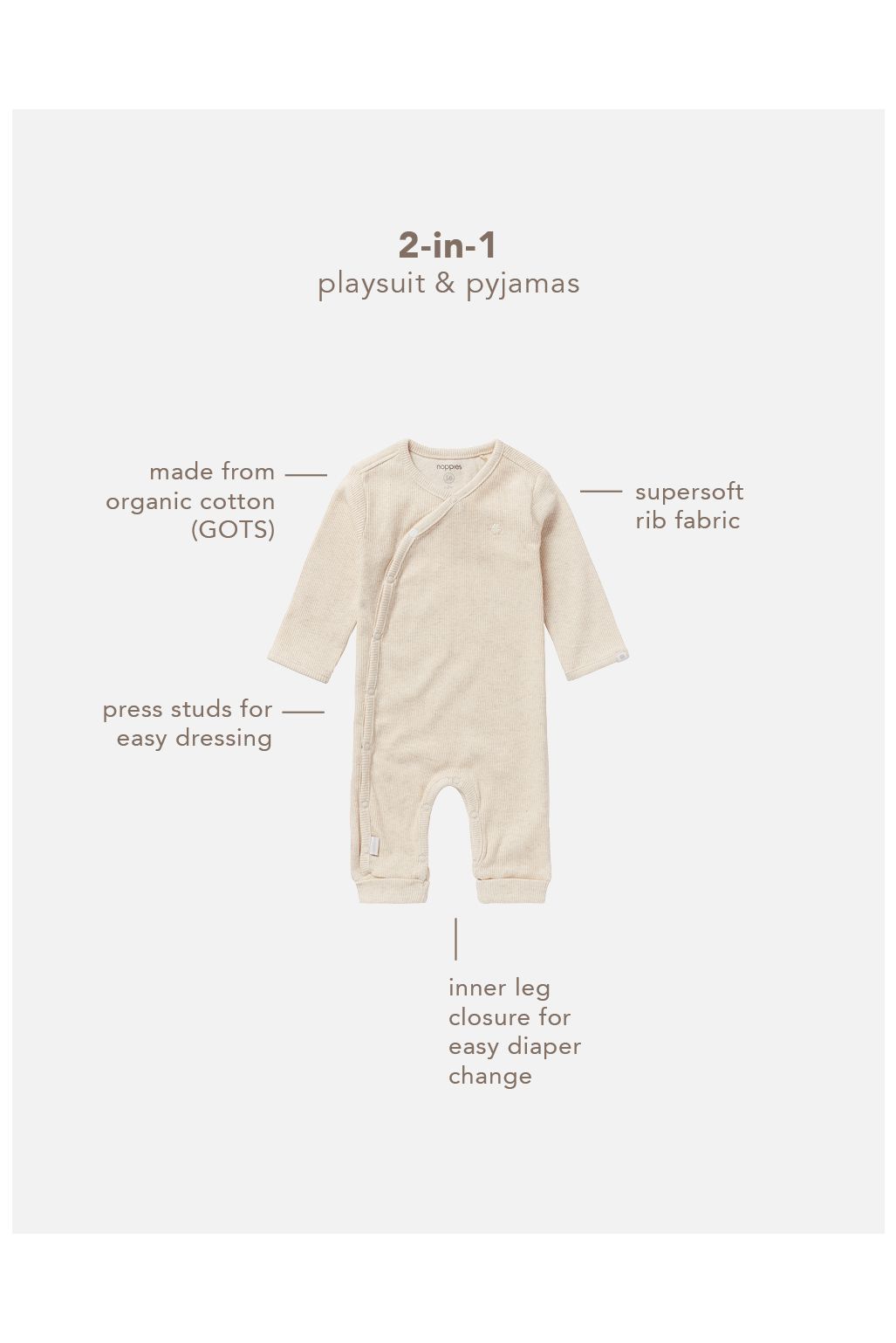 Noppies Baby Play suit Nevis - Oatmeal