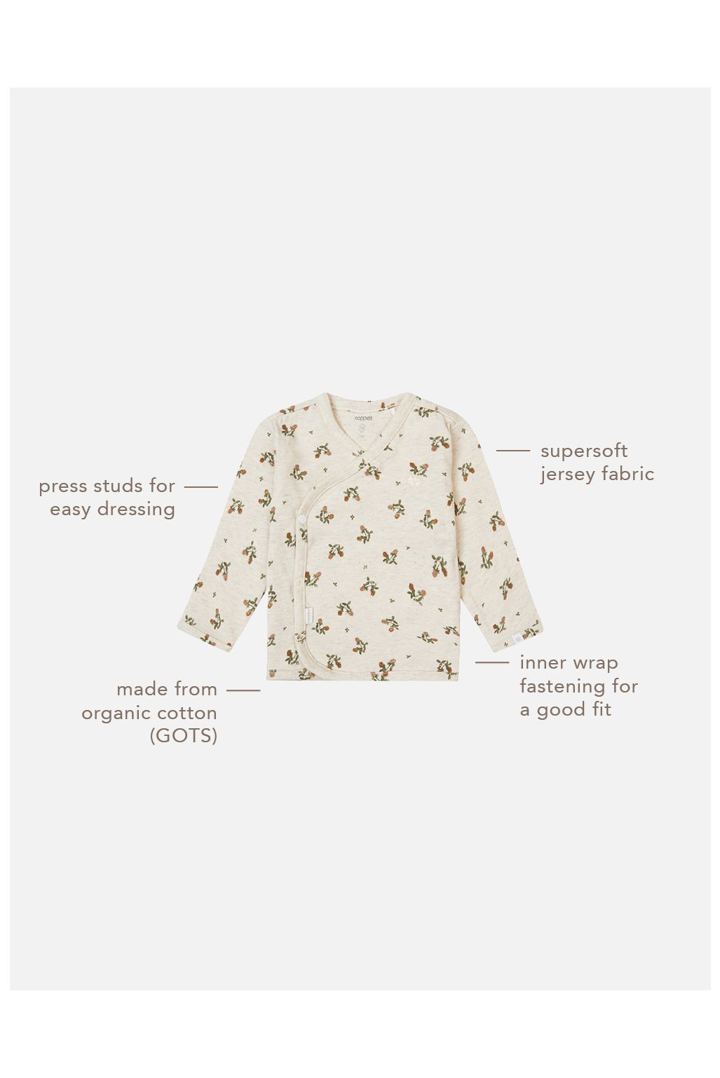 Noppies Baby Langarmshirt Nicosia - Oatmeal