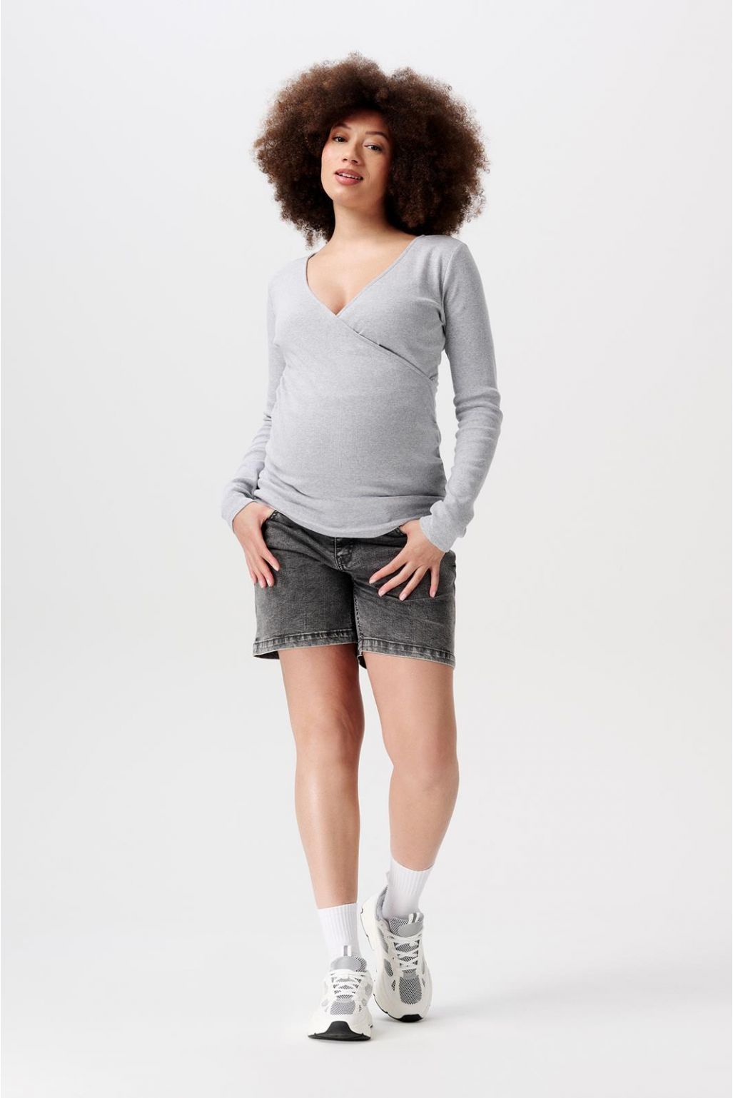 Noppies Nursing shirt Sara - Grey Melange