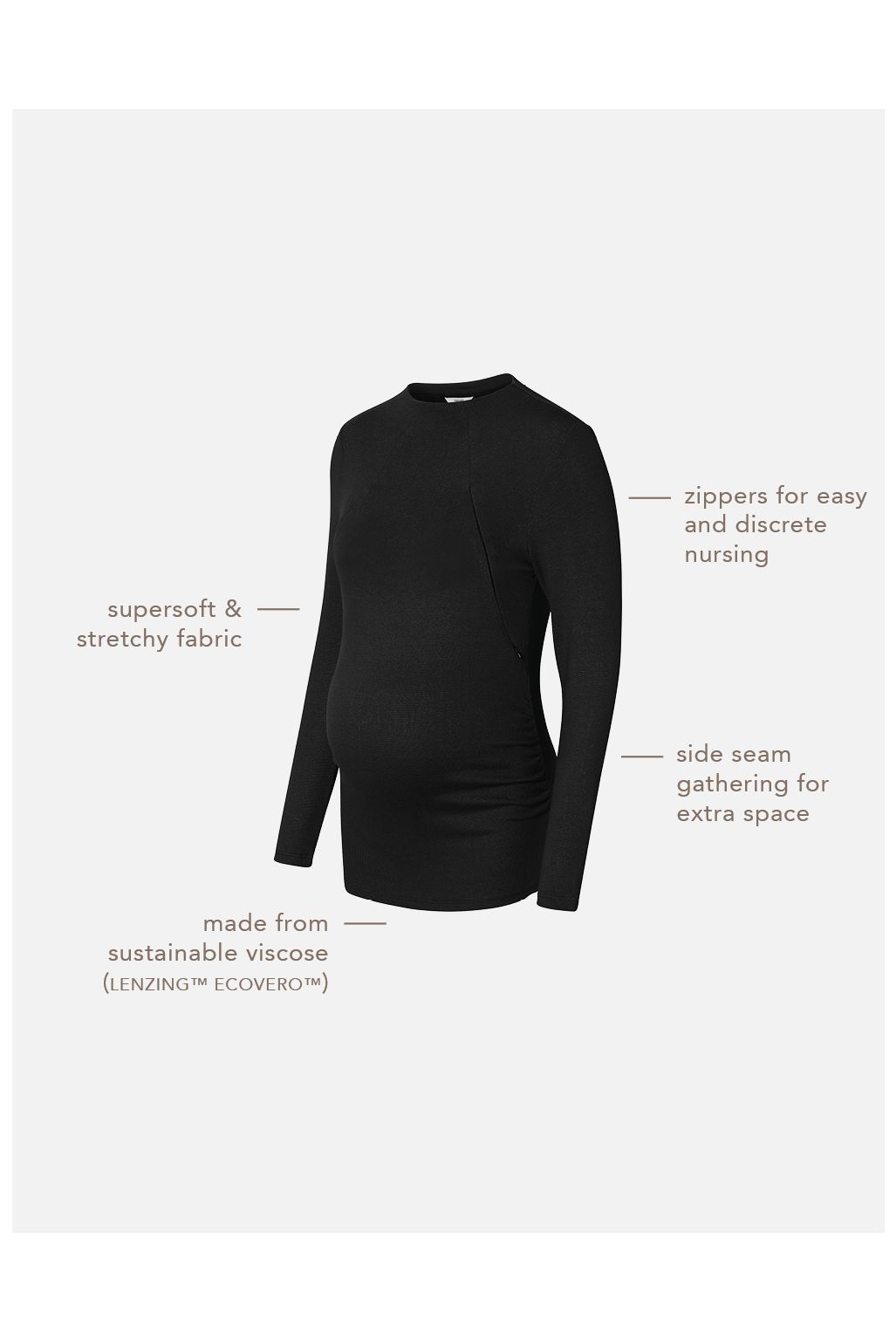 Noppies Voedingsshirt Rosa - Black