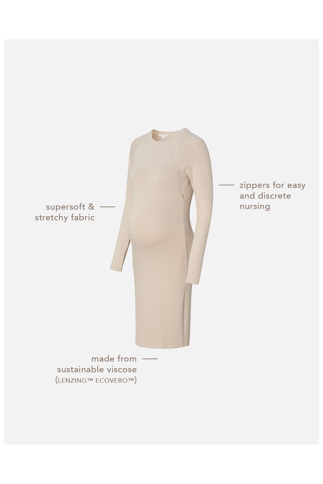 Noppies Robe d'allaitement Zane - Light Sand