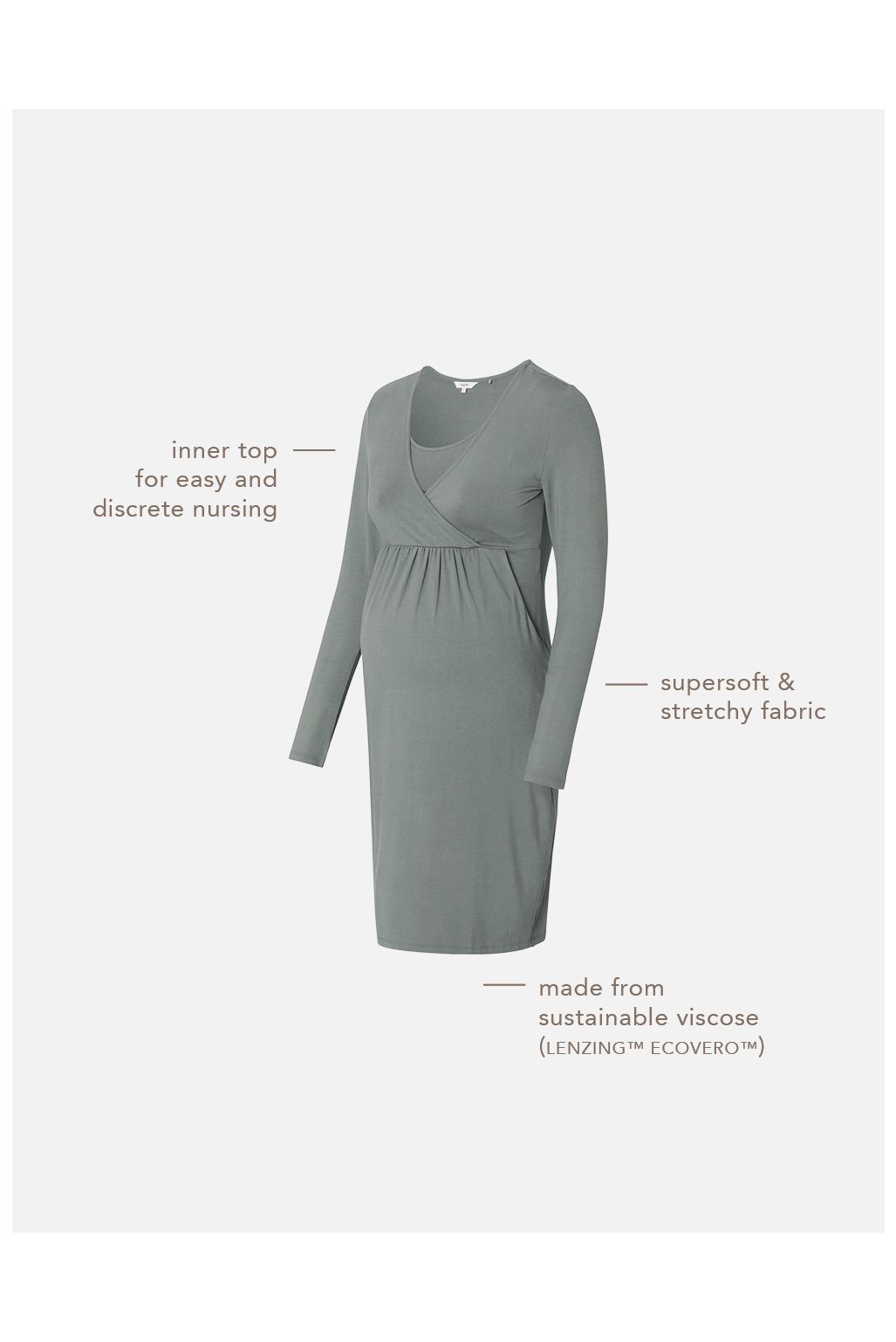 Noppies Robe d'allaitement Gaja - Sage