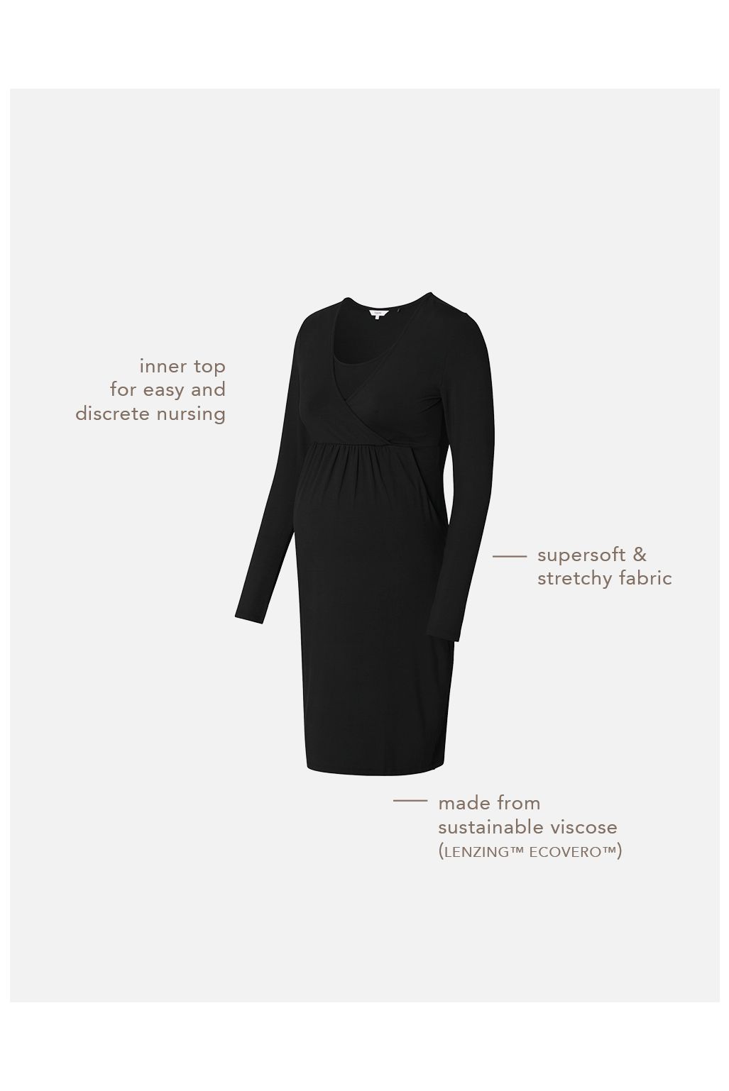 Noppies Nursing dress Gaja - Black