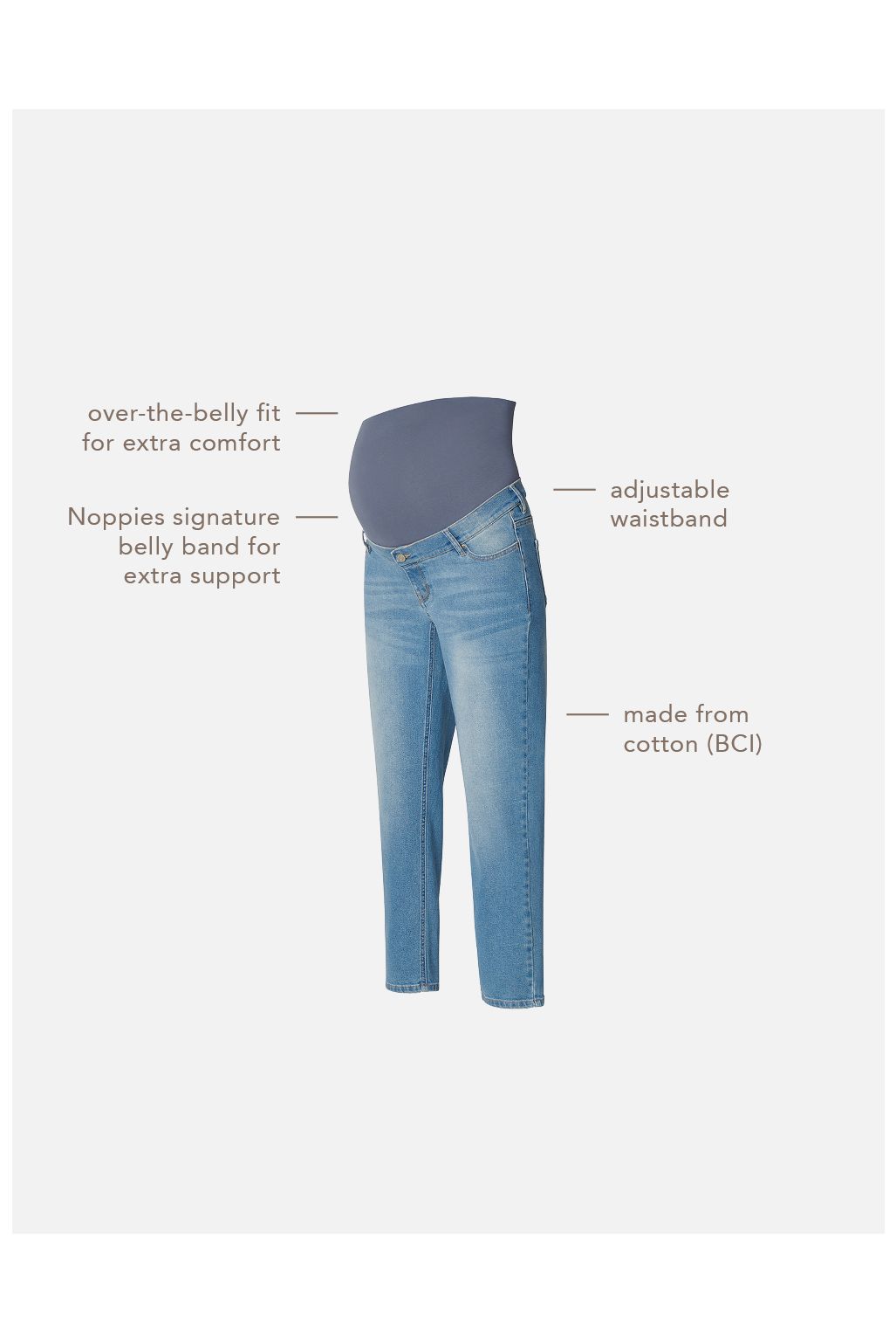 Noppies Straight Umstandsjeans Azua - Vintage Blue