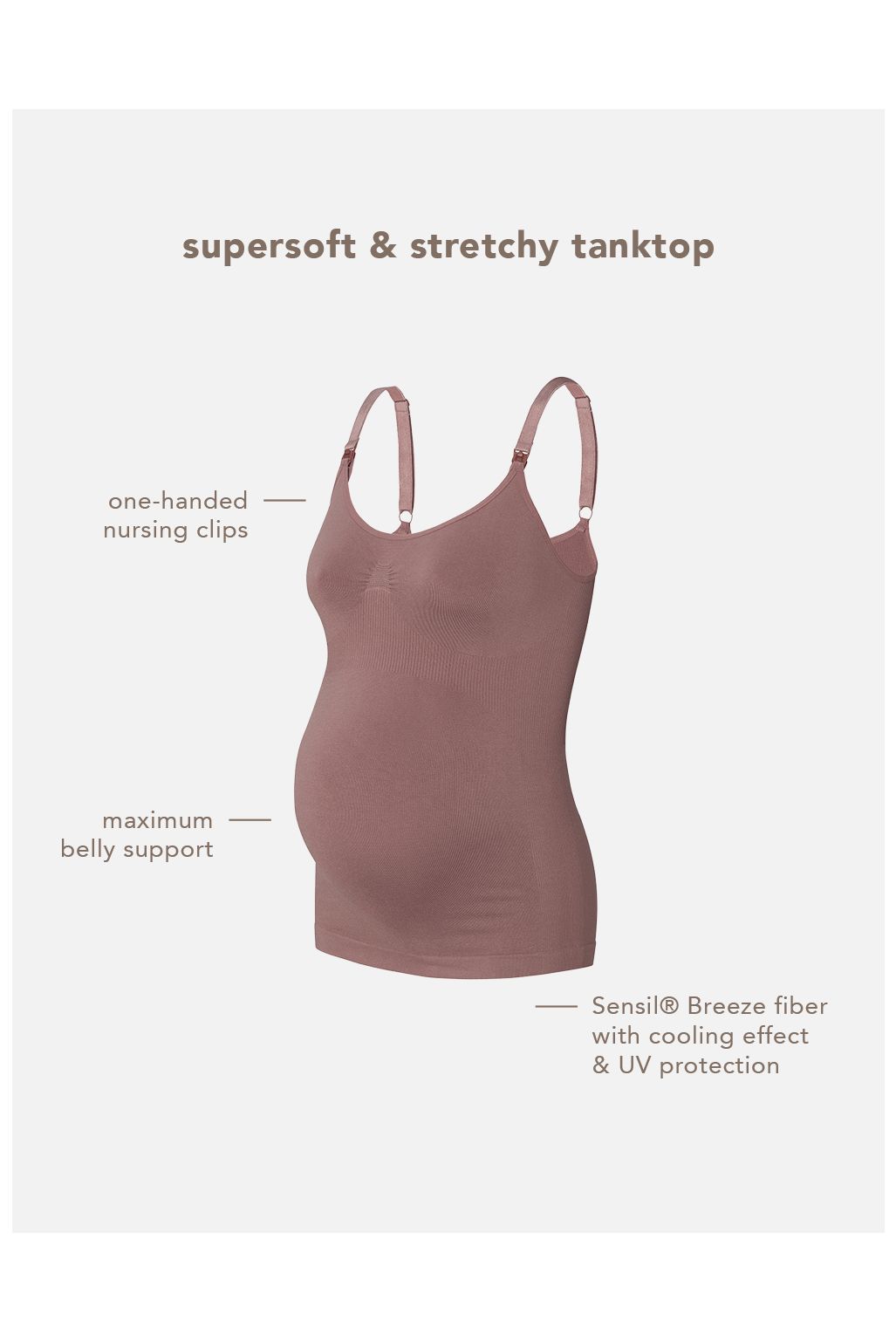 Noppies Voedingstop Evi Sensil Breeze - Deep Taupe