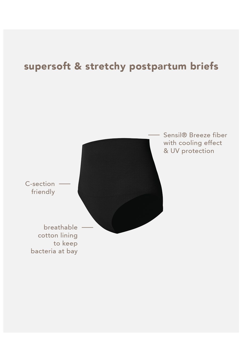 Noppies Seamless briefs Lee post partum Sensil® Breeze - Black