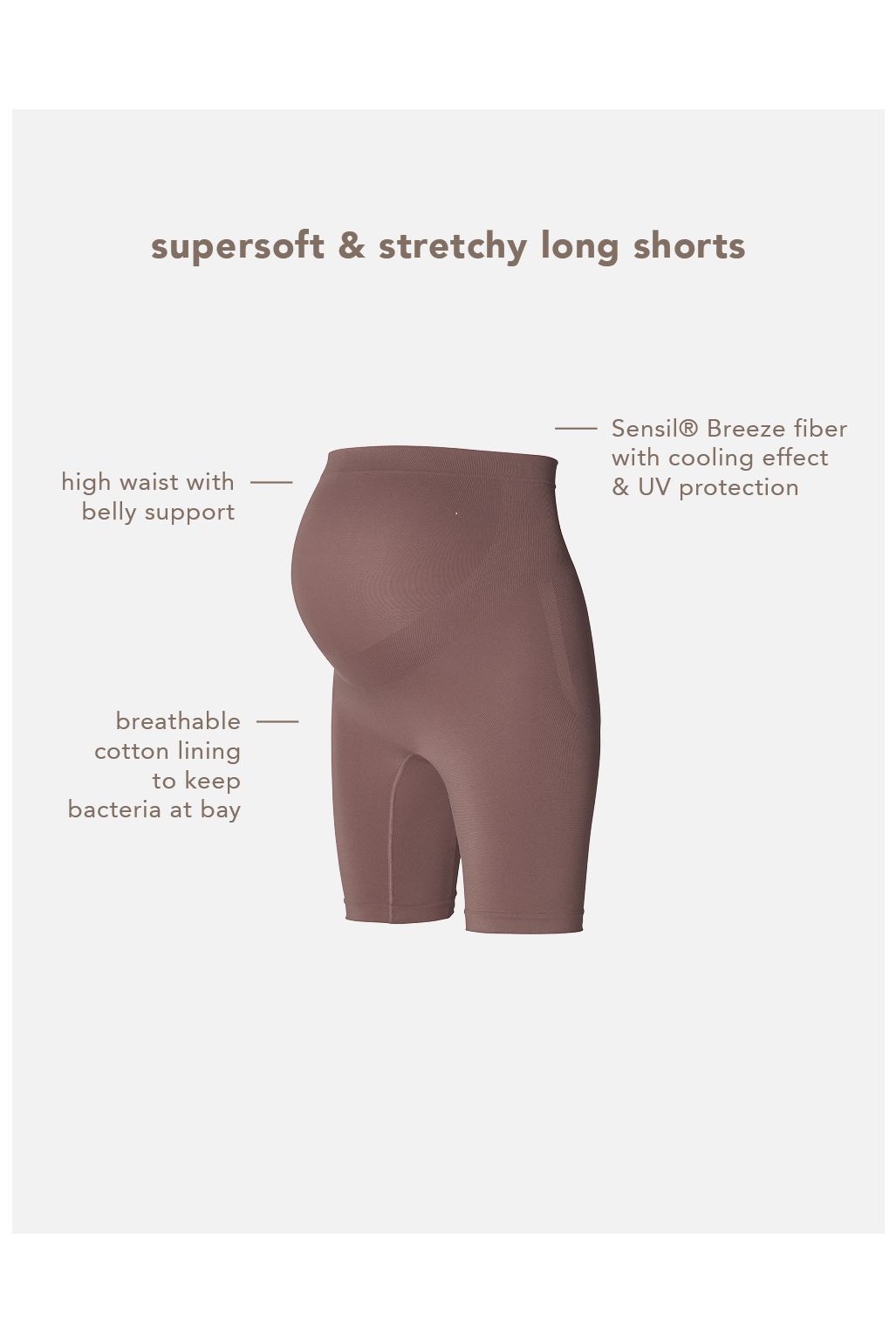 Noppies Nahtloser Short Niru Sensil Breeze - Deep Taupe