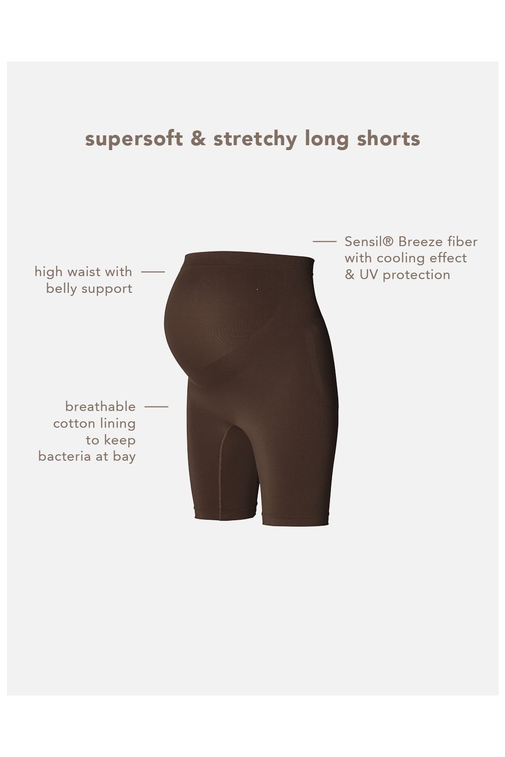 Noppies Nahtloser Short Niru Sensil® Breeze - Coffee Bean