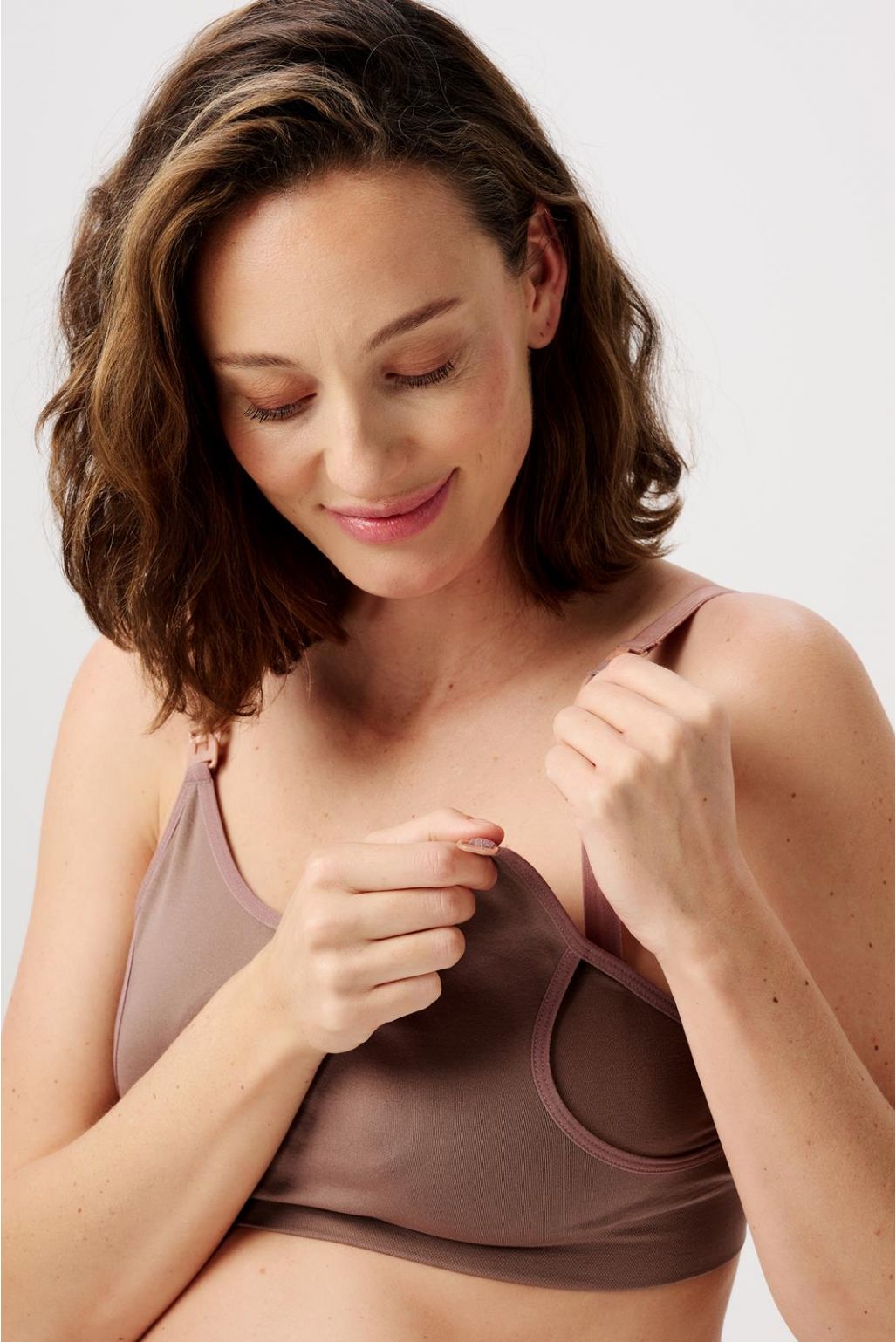 Noppies Nursing bra seamless pumping Mae Sensil® Breeze - Deep Taupe
